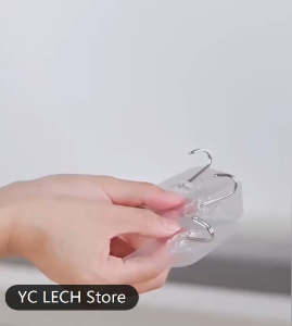 20PCS Transparent Stainless Steel Strong Self Adhesive Hooks Key Storage Hanger for Kitchen Bathroom Door Wall Multi-Function Heavy Load Rack Hanger