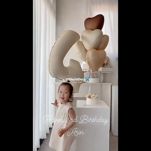 Caramel Number Balloon Set 32" Retro Style Large 0-9 Digital Balloon With Heart Shape Foil Balloons For 1st 18th 60th Birthday Anniversary Wedding Party Decorations Supplies