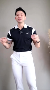 Áo thun nam POLO KENB cổ trụ phối vai chất vải cotton cá sấu gai mềm mịn thoáng mát co giãn 4 chiều