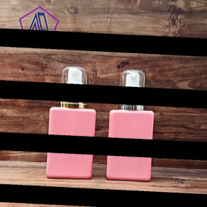 Botol Pump 100ml Kotak Pet Pink / Botol 100ml Treatment Fulcap