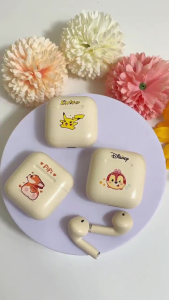 MIVOK Headphone Bluetooth Kartun Headphone Bluetooth Nirkabel Kontrol Sentuh Headphone Olahraga Bass