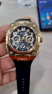 [Promo] Jam Tangan Pria Guess GW0569G2 Prodigy Dual Tone Sunray Dial Black Silicone Strap Original Garansi 2 Tahun [✔COD][100% Authentic]