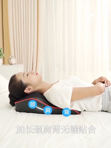 Intelligentlumbarandcervicalmassager electric acupressure head and necktraction bodymassagercarbackrest pillowwithheatingvibration massager按摩器背部腰椎颈椎