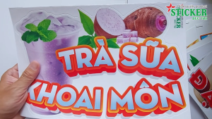 🔥 MIẾNG DÁN TRÀ SỮA KEM KHOAI MÔN... 🔥 DÁN TƯỜNG XE CỬA KÍNH... CHO QUÁN TRÀ SỮA QUÁN ĂN UỐNG.