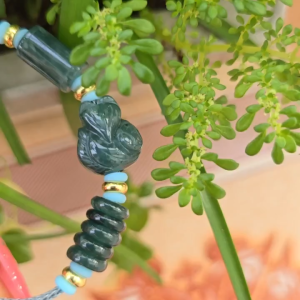 Q330 Vòng lu thống ngũ điếu hồ ly Lam Ngọc ko kén mệnh - Phong Thuỷ TUDO P