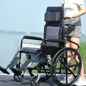 Lying Completely Hydraulic Elderly Wheelchair Foldable Hand Push Household Dual-Use Scooter Cart
