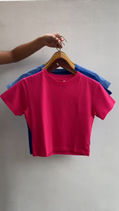 Kaos Crop Dewasa Kaos Polos Lengan Pendek Ukuran S M L XL bHAN cOTOON cOMBED 30S