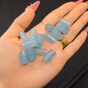 Lu thống Aqua dáng trúc sẵn lỗ 2li xỏ vòng cáp làm mặt dây chuyền cho mệnh Thủy và Mộc - Phong Thủy TUDO