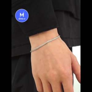 Sterling Silver Foxtail Chain 2MM Stainless Steel Bracelet Men Women Bangle Gelang Tangan Lelaki Wanita Fashion 狐尾手链