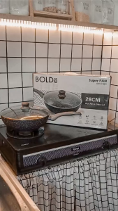 BOLDe Wok Pan Wajan 24 cm Granite Ceramic Anti Lengket - Black