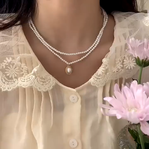 JWS - Kalung Wanita Korea Juntaian Edisi Mutiara