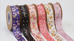 (22M) 2.5CM FLOWER Ribbon Reben Riben Gift Satin Organza Flower Bouquet Birthday Bunga Hadiah Hantaran Cake