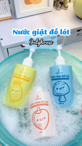 Nước giặt đồ lót Julyhouse 35ml/300ml chiết xuất từ Lô Hội và tinh dầu Bạc Hà thơm mát làm sạch vết bẩn dịu nhẹ da tay