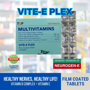 (Neurogen E Generic) Vite E Plex Vitamin B Complex + Vitamin E / Vitamin B1 + B6 + B12 Tablets