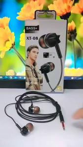 Handsfree + MIC XT-08 Super Premium in-Ear Headset Extra Bass Stereo Earphone PowerFull