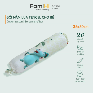 Vỏ gối ôm lụa tencel 60S 23x60cm cho bé FamiHi cao cấp họa tiết trẻ em đẹp dễ thương vải lyocell 100% sợi thiên nhiên
