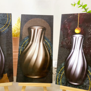 TENNESY Hiasan Dinding Bunga Pot Vas Flower 15x30cm Dekorasi Dinding Kamar Tidur Pajangan Kayu Rumah