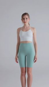 Lulu Lemons OEM Yoga tops for women summer sanded nude elastic shockproof beautiful back fitness spaghetti strap vest high-end sports underwear