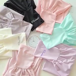 Summer R letter Ice Silk Sleeve Women Sun UV Protection Solid Color Cycling Driving Loose Men Matahari Perlindungan