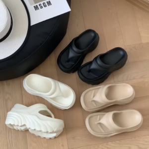 รองเท้าหูคีบส้นตึก EVAน้ำหนักเบา สูง9cm ทรงสวย มาใหม่ รองเท้าแฟชั่นผู้หญิง Y10#