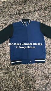 d&f CVC Jaket Pria Bomber - Navy Hitam