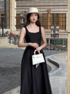 ZYHT EraVogue เดรสผู้หญิง เดรสสีดำ สีครีม เดรสซาติน เดรสทรงเอ เดรสทำงาน เดรสไฮโซ เดรสวินเทจ เดรสออกงาน เดรสปาร์ตี้ ชุดราตรี 9862