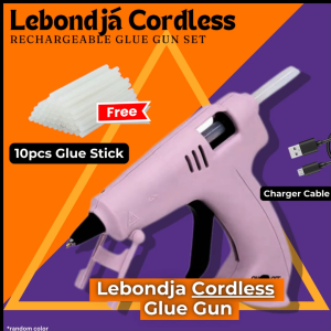 Lebondja Cordless Hot Melt Glue Gun Set | 2000mAh USB | Wireless Glue Gun - Lithium Rechargeable Long Lasting Battery 60s Fast Heating Portable Lightweight Mini Hot Melt Crafting with Copper Nozzle for Crafts and Repairs【Best Value for Money Deal】
