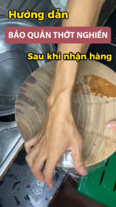 Thớt gỗ nghiến Tây Bắc núi đá tròn không tâm cắt thái xắt VIMILY 30-39cm cao cấp