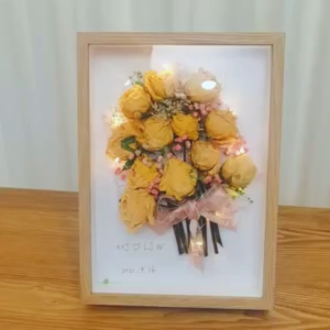 GiftDeal Valentines Day Flower Frame Wooden Shadow Box Flower Box Flower Frame For Dried Flower Picture Frame