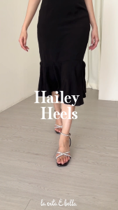 La Vita E Bella Hailey Sandal Hak Tali Wanita dengan Crystal Ankle strap Stiletto Pesta Kondangan [LV 1701]