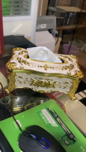 Hộp đựng giấy ăn cao cấp mạ vàng siêu đẹp hộp đựng khăn giấy phụ kiện bàn ăn
