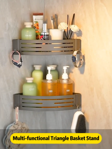 MEIDOO Aluminum Bathroom Rack Bathroom Corner Rack Shampoo Shower Dew Rack Bathroom Cosmetic Storage Rack