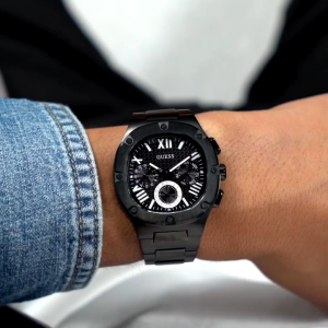 Promo Jam Tangan Pria Guess GW0572G3 Headline Black Multi-function Stainless Steel Strap Original Garansi 2 Tahun