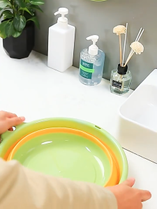 Collapsible Basin Portable Cleaning Bucket Foldable Travel Camping Fishing Multifunctional Basin Wash Basin for Household Dormitories
