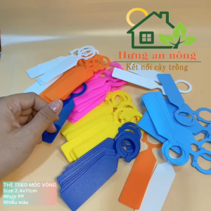 Sét 50 thẻ nhựa móc vòng treo cành ghi tên giống cây 2.4x11cm