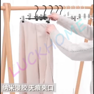 10PCS Gantungan Baju Jepit Dan Celana Gantungan Baju Hanger Kawat Besi Plastik Gantungan Celana Rok Dan Baju Geser Hanger Jepit Multifungsi Hanger Celana Premium Hanger Baju Gantungan Jepit Besi Kawat Segitiga Hitam