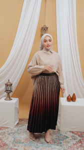 Rok Plisket Bludru Gradasi Wanita Rebertus Fiona