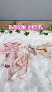 PAWSITIVE VIBES ROMPI BUNGA DENGAN TALI DAN TAS KECIL LUCU ANJING KUCING - Rompi Harness Tali Tuntun Bordir Untuk Ukuran Anjing Kucing Kecil Sedang