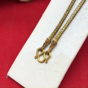 สร้อยคอทองเหลืองลายสี่เสาหัวจรวด ยาว 24 นิ้ว งานดิบไม่ชุบ ทองเหลืองโบราณ ถ่ายจากสินค้าจริง พร้อมส่ง