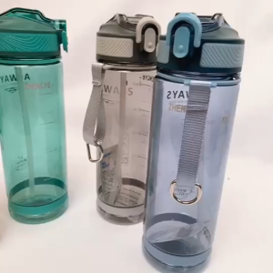 Botol Minum Tali Bening Pengunci Flip On Kapasitas 700ml ZY 1812