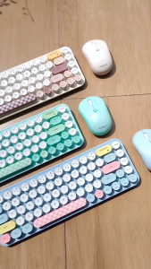 Keyboard Mouse Set Combo Wireless Aesthetic Tanpa Kabel Kantor Office Laptop Komputer Robot KM3600