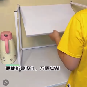 ~SG Stock~ Black Foldable Rack Microwave Oven Rack Oven Shelf Folding Oven Holder Oven Stand Microwave Shelf Space Saver Rack Kitchen Shelf Kitchen Rack Printer Holder Printer Stands Countertop Organizer Rack Countertop Tiered Rack Desktop Rack