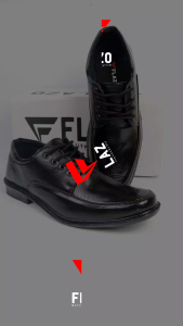 Flazo Sepatu Pantofel Pria Hitam Tali Formal Kantor Kerja