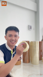 Selotip Lakban Isolasi OPP Tape Bening Transparan Coklat 45mm x 90 Yard Raptor