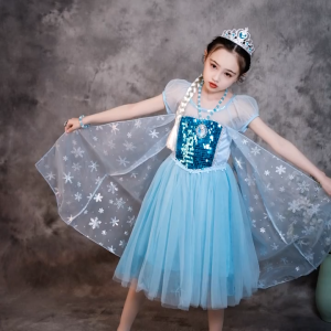Set 7 In 1 Bando Mahkota Sarung Tangan Tongkat Princess Aksesoris Frozen Elsa Anna