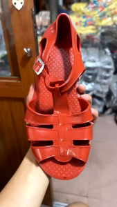 Giày rọ nam đi làm siêu bền Dép bộ đội công an nhựa đỏ PVC cao cấp giày sandal nam hiện đại trẻ trung