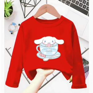 Atasan Kaos Anak Perempuan Lengan Panjang CINNAMOROLL Untuk Usia 1-12 Thn
