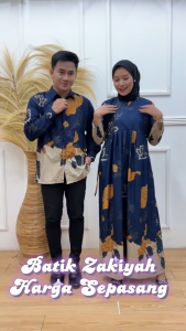 Modern Batik Flair Batik Couple Kemeja dan Gamis Maxi Busui Friendly Katun Sogan