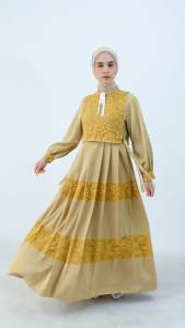Shafira Fernanda Dress | Gamis Wanita Mustard