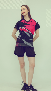Jersey Lari Wanita SUPETEAM Esoteric Dryfit Motif Esortic - Warna Neon/Maroon/Abu Tua